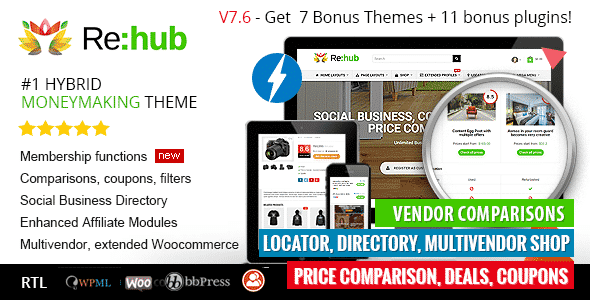 REHub WordPress Theme 19.8.7 - Comparison, Affiliate, Multi Vendor Community Theme - GPLPlus